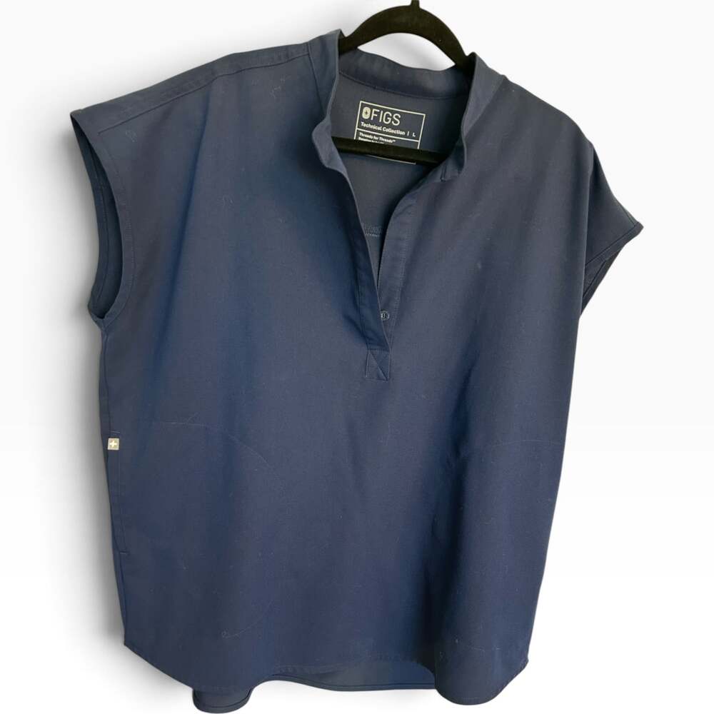 NWOT Figs Navy Rafaela Oversized Scrub Tunic Top Size Large